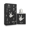 A professional product display showing the black Kafu 100ml bottle standing beside its matching calligraphy-adorned gift box, complete with a signature silver-toned hand emblem.