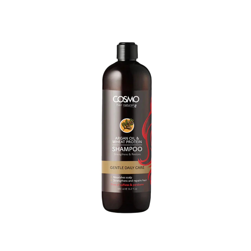 Argan Oil & Wheat Protein Shampoo by Cosmo 480ml