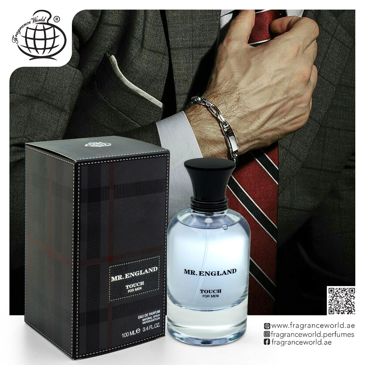 Fragrance World Mr.England Touch For Men Perfumed Water For Men 100ml