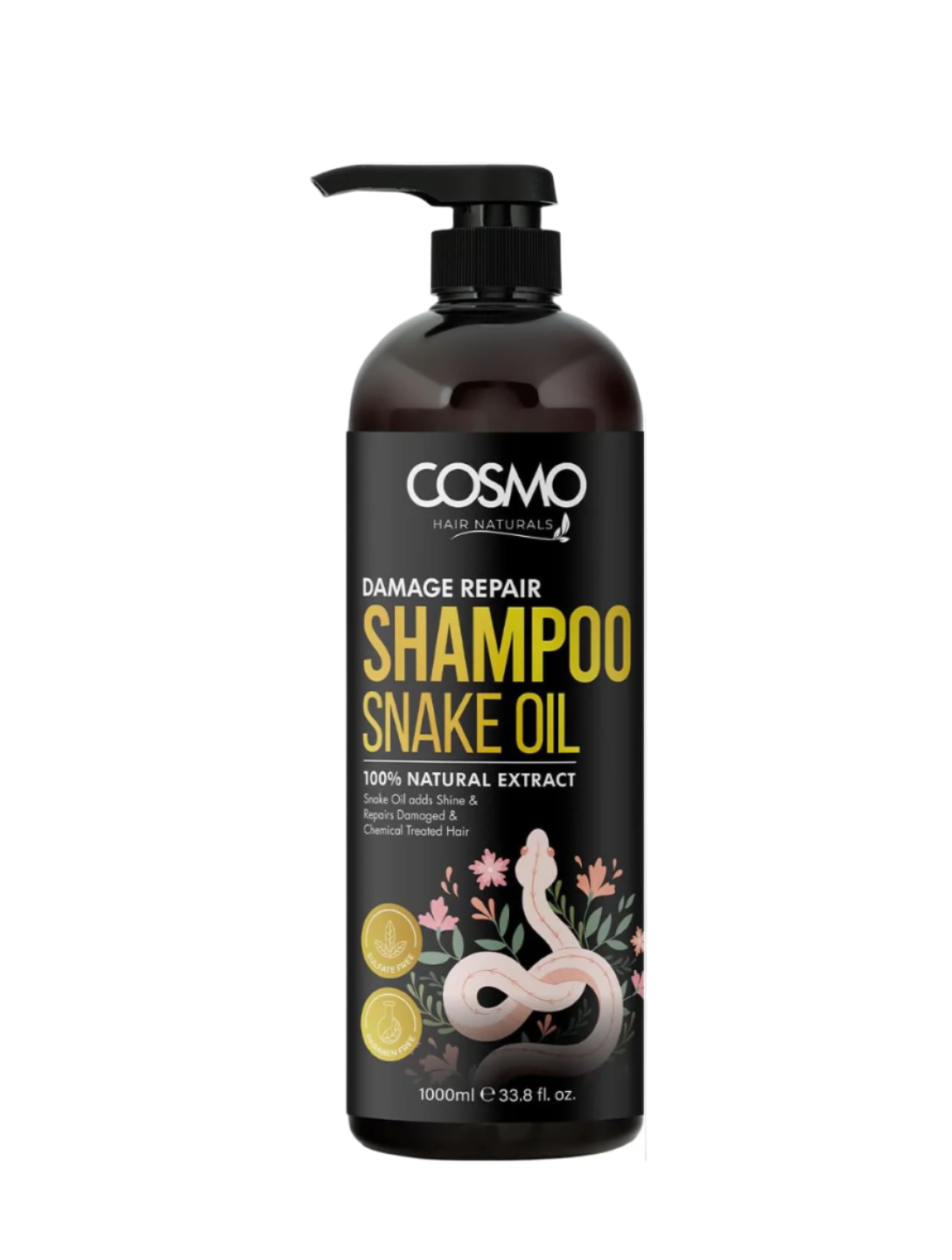 Damage Repair Snake Oil Shampoo 100% Natural Extract – 1000ml by Cosmo